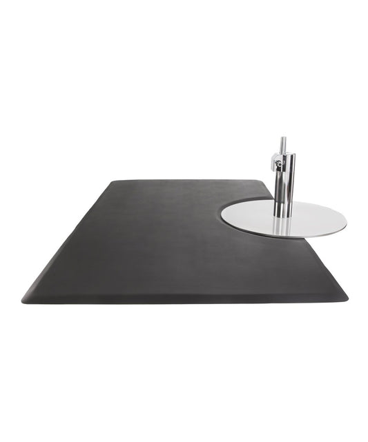 Buy Rite rectangular super soft salon mat black anti fatigue floor mat with round chair base cutout