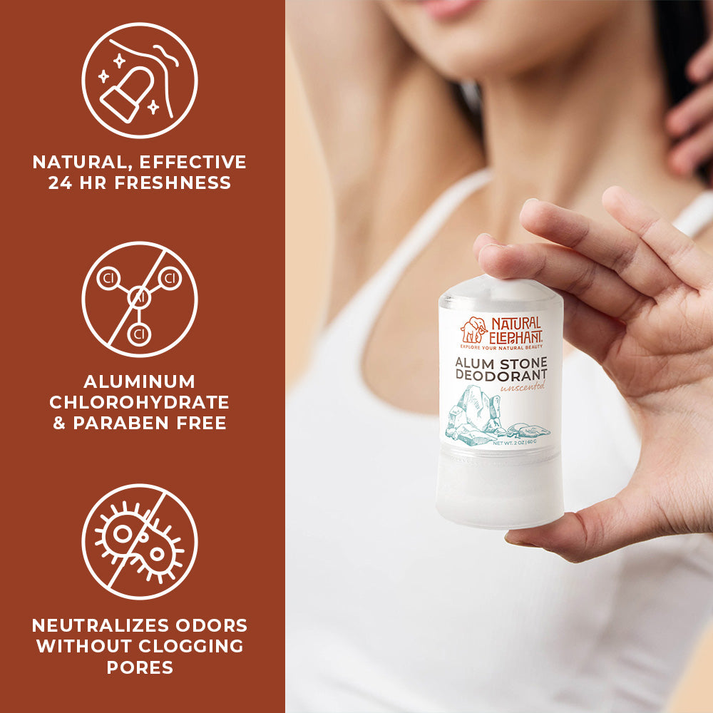 Natural Elephant Alum Natural Deodorant Stick 2 oz