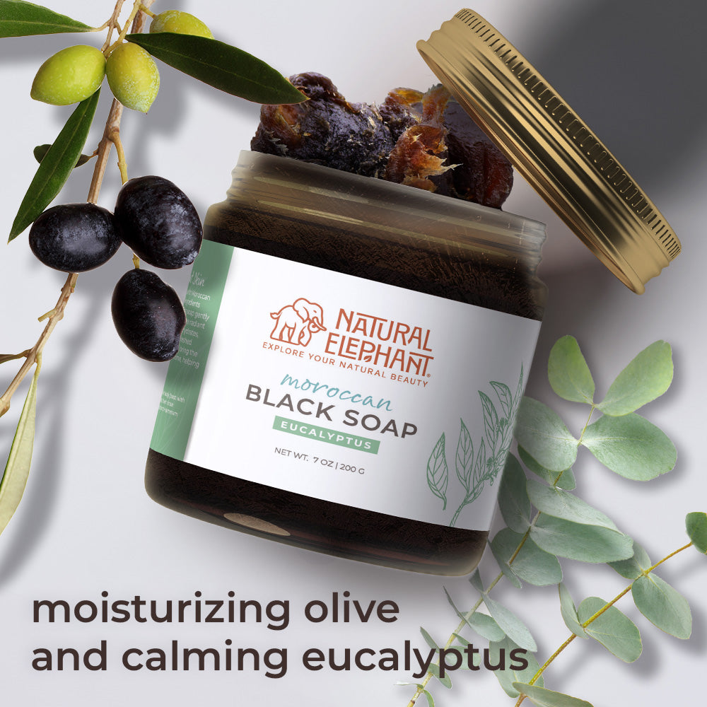 Natural Elephant Moroccan Black Soap | Bulk Size 1 kg (2.2 lbs)