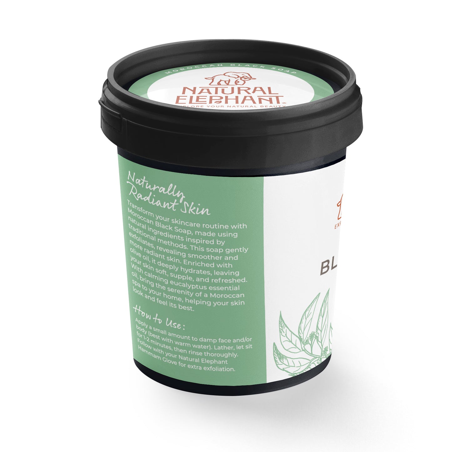 Natural Elephant Moroccan Black Soap | Bulk Size 1 kg (2.2 lbs)