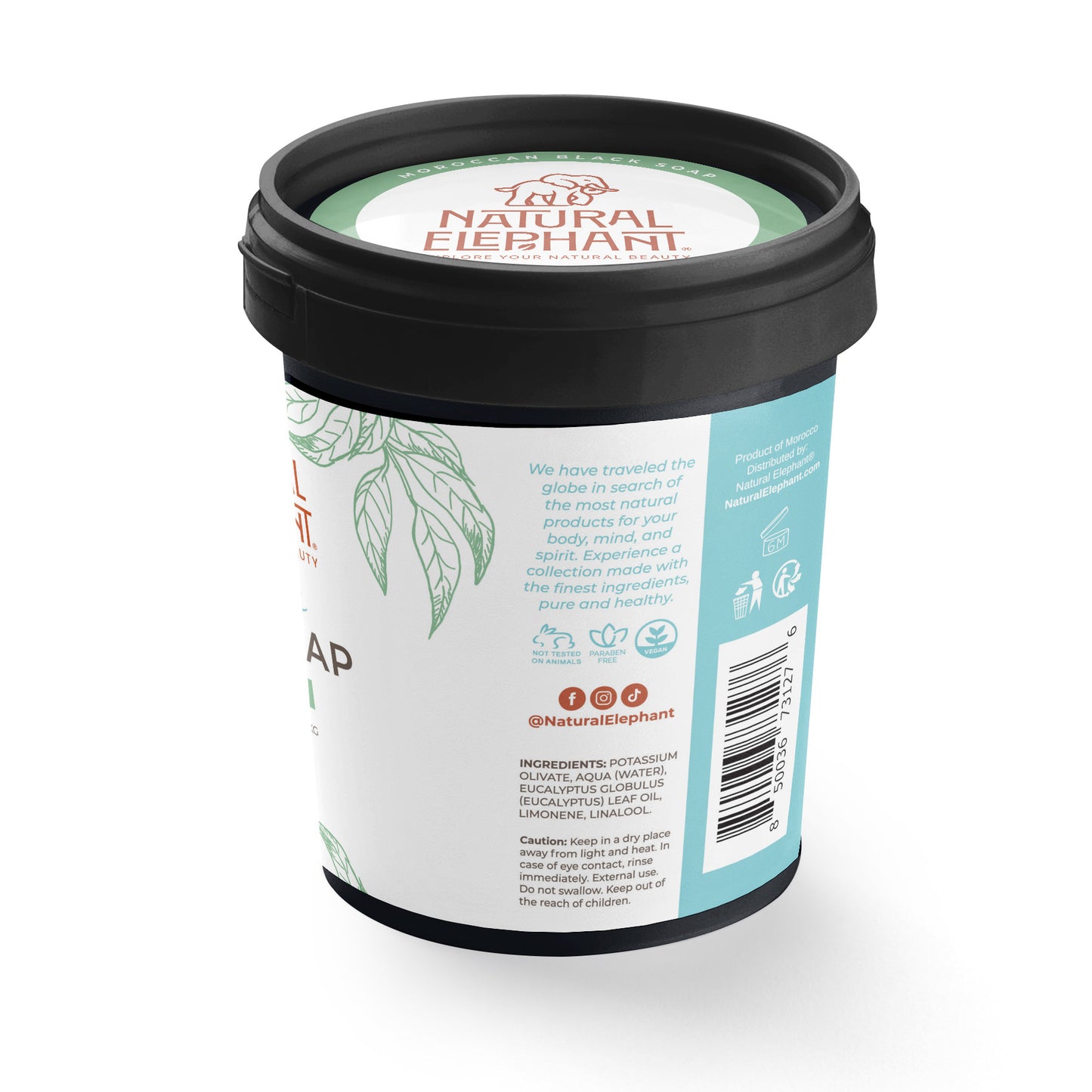 Natural Elephant Moroccan Black Soap | Bulk Size 1 kg (2.2 lbs)