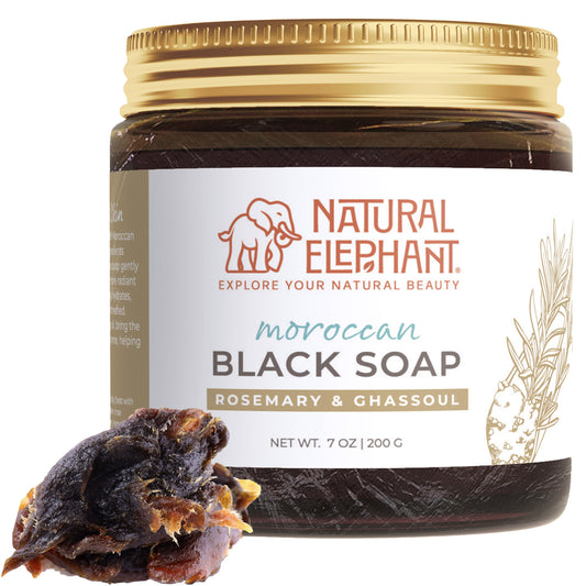 Natural Elephant Moroccan Black Soap 7 oz (200 g)