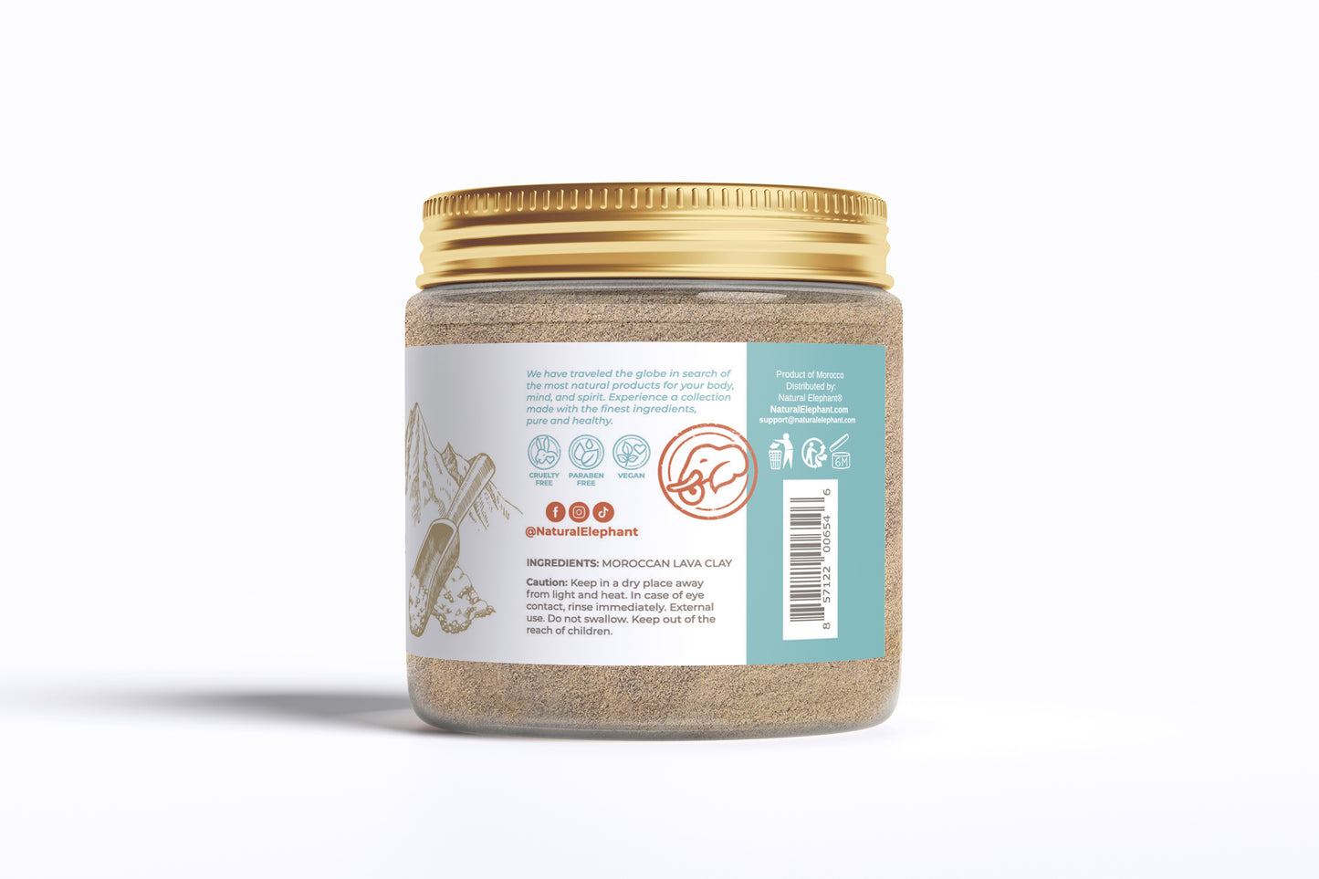 Natural Elephant Ghassoul Moroccan Lava Clay Powder