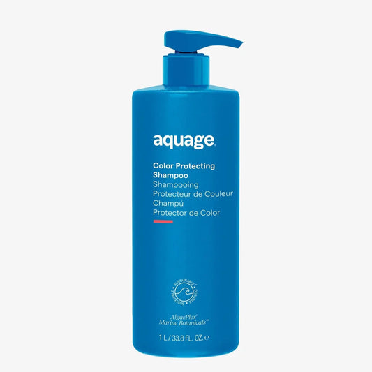 Aquage Color Protecting Shampoo in a blue 1L bottle for vibrant, long-lasting hair color protection