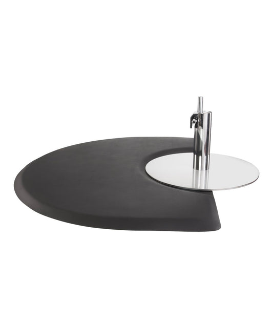 Buy Rite salon anti fatigue mat crescent shaped black mat with semicircular cutout for styling chair base