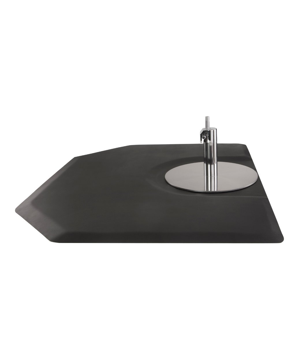 Buy-Rite Comfort Plus floor mat black anti-fatigue mat with beveled edges and center cutout for chair base
