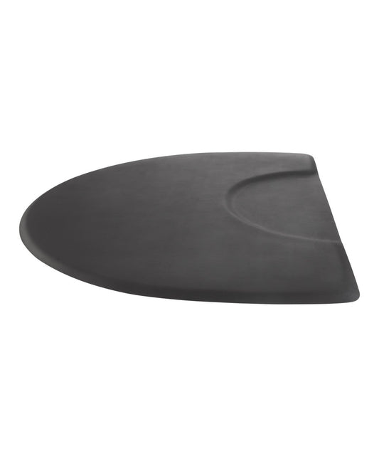Buy-Rite comfort salon floor mat black semicircular anti fatigue mat with beveled edge and molded footrest
