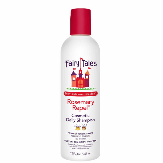 Fairy Tales Rosemary Repel Shampoo white 12 fl oz bottle with red cap for kids daily lice repellent
