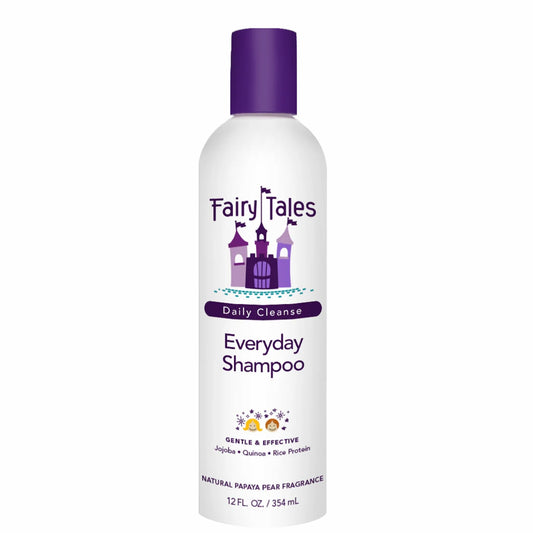 Fairy Tales kids everyday shampoo white bottle with purple cap natural papaya pear fragrance 12 fl oz