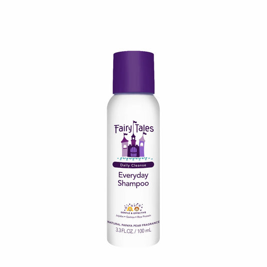 Fairy Tales kids everyday shampoo white bottle with purple cap Everyday Shampoo label 100 ml