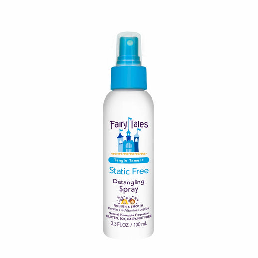 Fairy Tales kids leave-in conditioner spray bottle Static Free Detangling Spray white bottle with blue cap