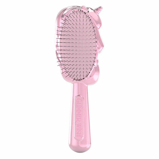 Glimmer Wish unicorn detangling hair brush in pink with a fun unicorn design for easy hair styling