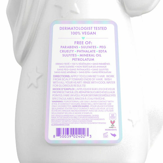 Glimmer Wish Unicorn Conditioner for kids in a cute bottle, perfect for gentle hair care