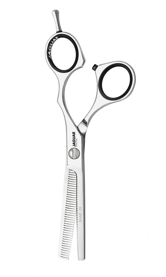 Jaguar White Line Smart 39 thinning shears professional stainless steel offset thinning scissors with black finger rings