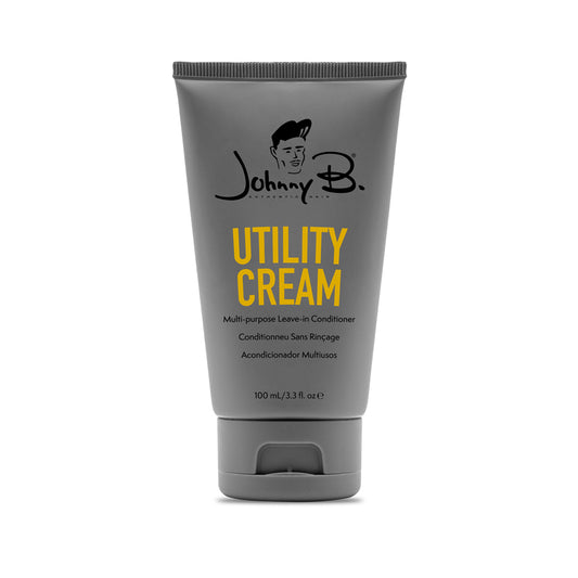 Johnny B leave-in conditioner utility cream tube for versatile hair styling and conditioning