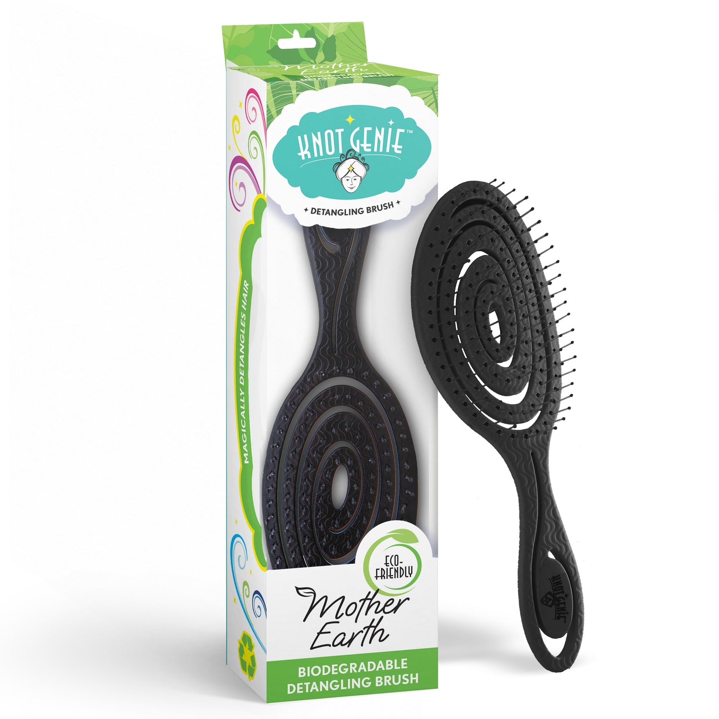 Knot Genie Mother Earth Biodegradable Detangling Brush for eco-friendly hair care