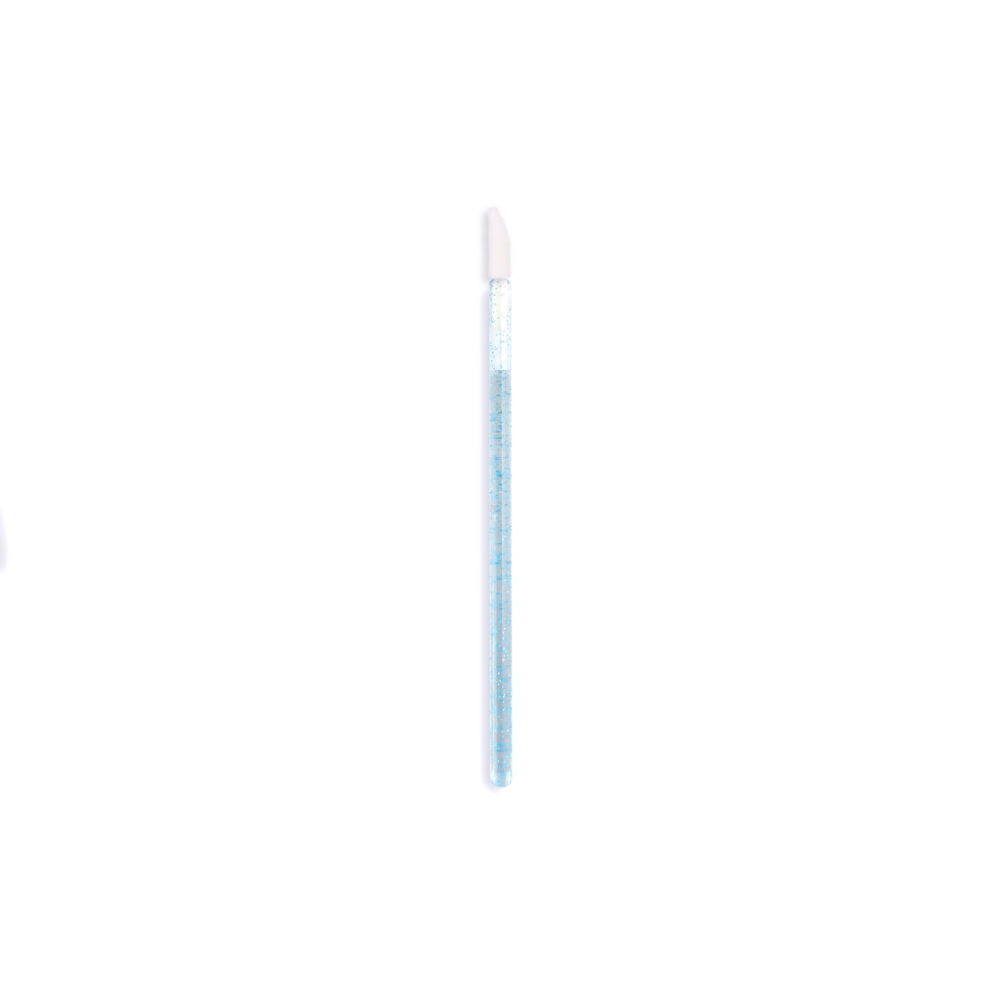An Apothie Disposable Lip Applicator Wand with a white cotton tip, designed for precise makeup application, isolated on a white background. Available in a pack of 100 ct.