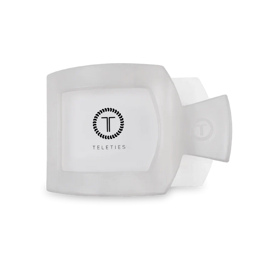 Medium white hair claw clip by Teleties designed for secure and stylish hair hold
