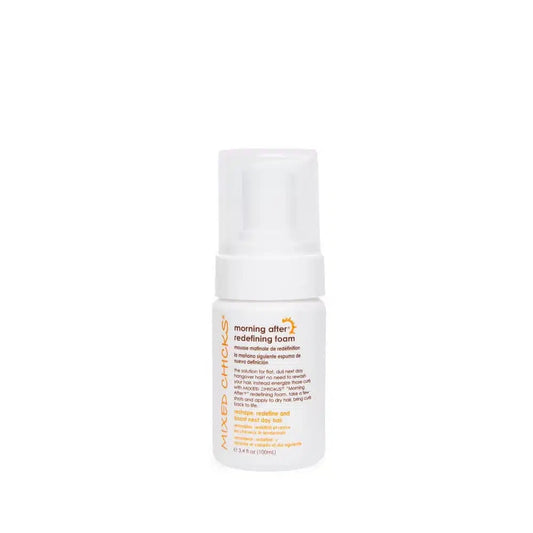 Mixed Chicks Morning After Foam in a pump bottle for revitalizing and defining curls