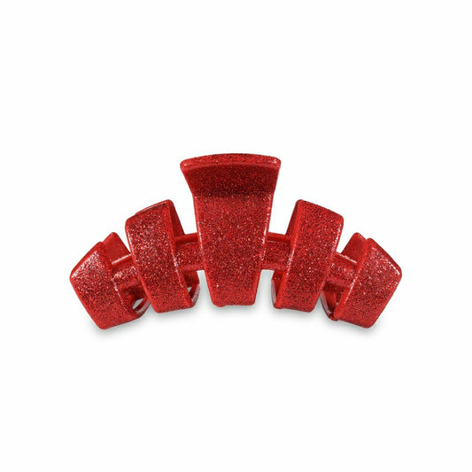 Teleties red glitter hair clip featuring a stylish design for secure and fashionable hair styling