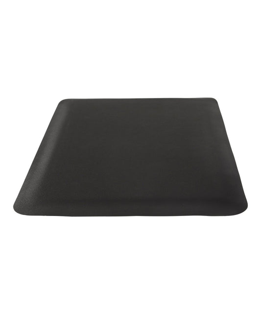 Black cushioned rectangular bath mat with beveled edges for tub comfort buy-rite super soft shampoo mat