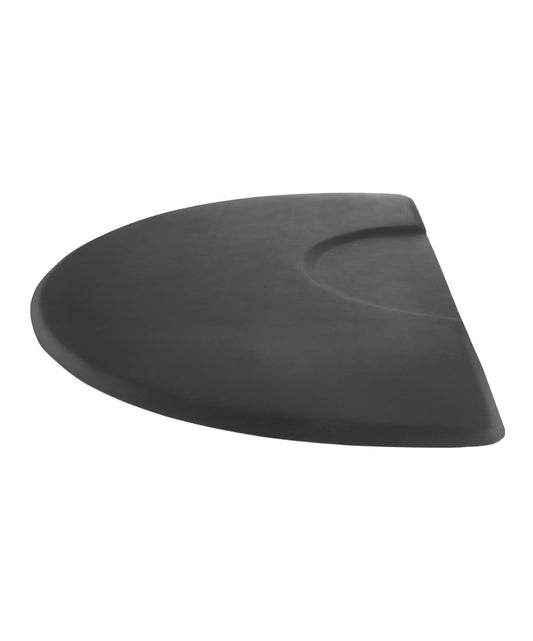 Buy Rite 3x5 circular salon floor mat black half moon anti fatigue mat with beveled edge for stylists