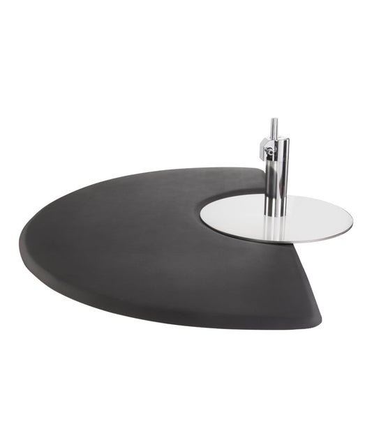BuyRite 3x5 circular salon floor mat black notched edge fits hydraulic chair base anti fatigue comfort