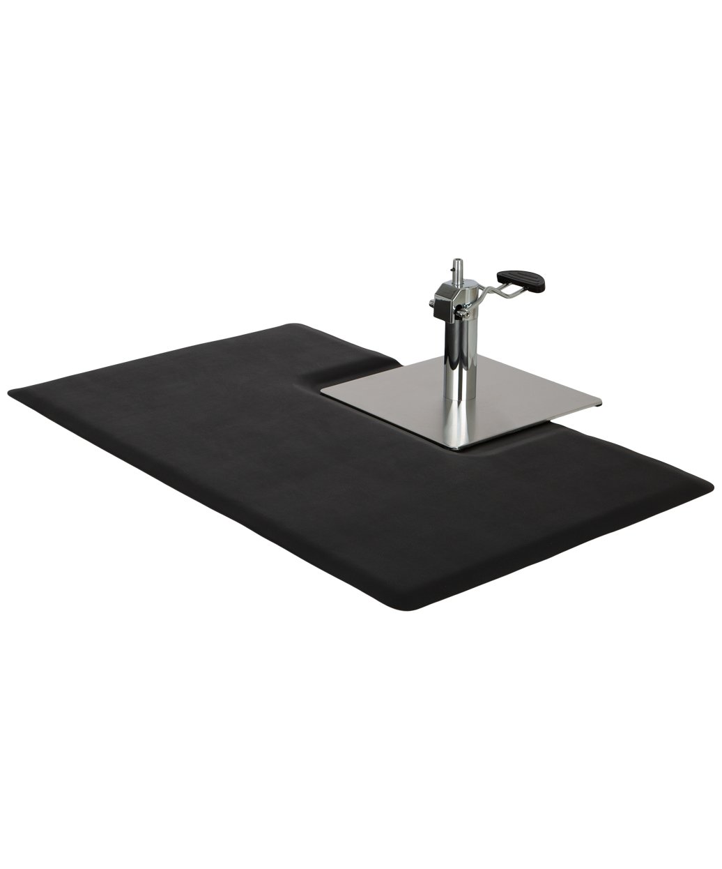 Buy Rite black salon anti fatigue mat with cut out around chair base for comfortable standing