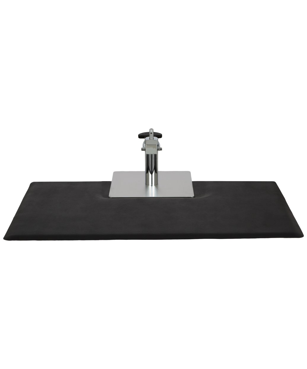 Buy Rite salon anti fatigue mat with cut out black rectangular cushioned mat surrounding metal salon chair base