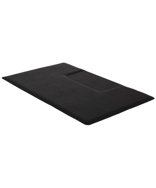 Buy Rite black salon anti fatigue mat with cut out ergonomic design beveled edges cushions standing stylists