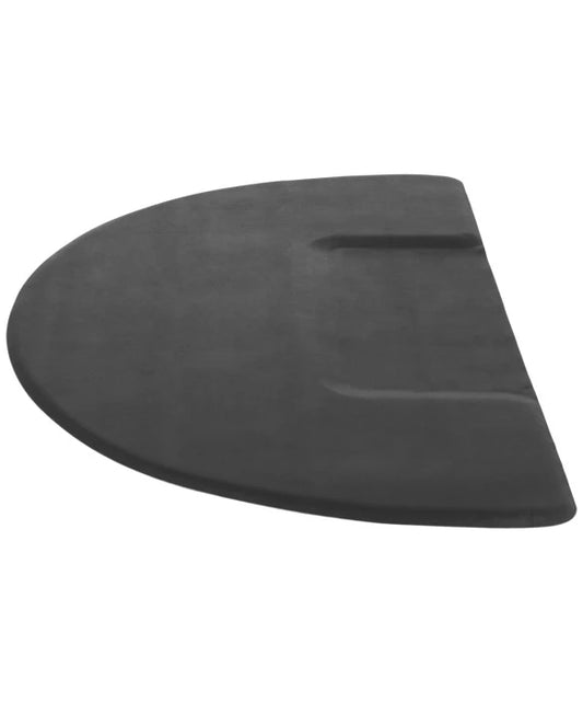Buy-Rite salon anti-fatigue mat with square cut-out black semicircle mat with molded foot grooves