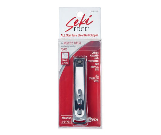 Seki Edge stainless nail clipper packaged, featuring a sleek design for precision nail grooming