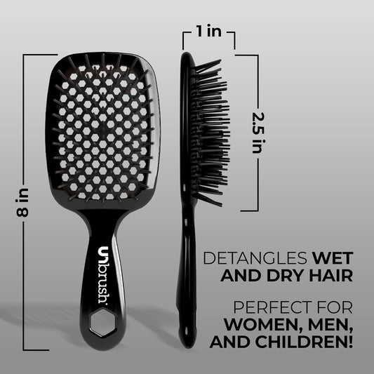 Unbrush detangling hair brush with ergonomic design, ideal for wet and dry hair for all ages