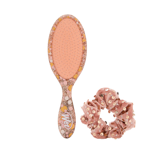 Wet Brush Bejeweled Style Kit featuring a brush and a matching scrunchie for stylish hair care