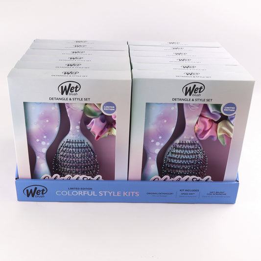 Wet Brush Colorwash Detangler Kit displayed in colorful style set packaging for easy hair detangling