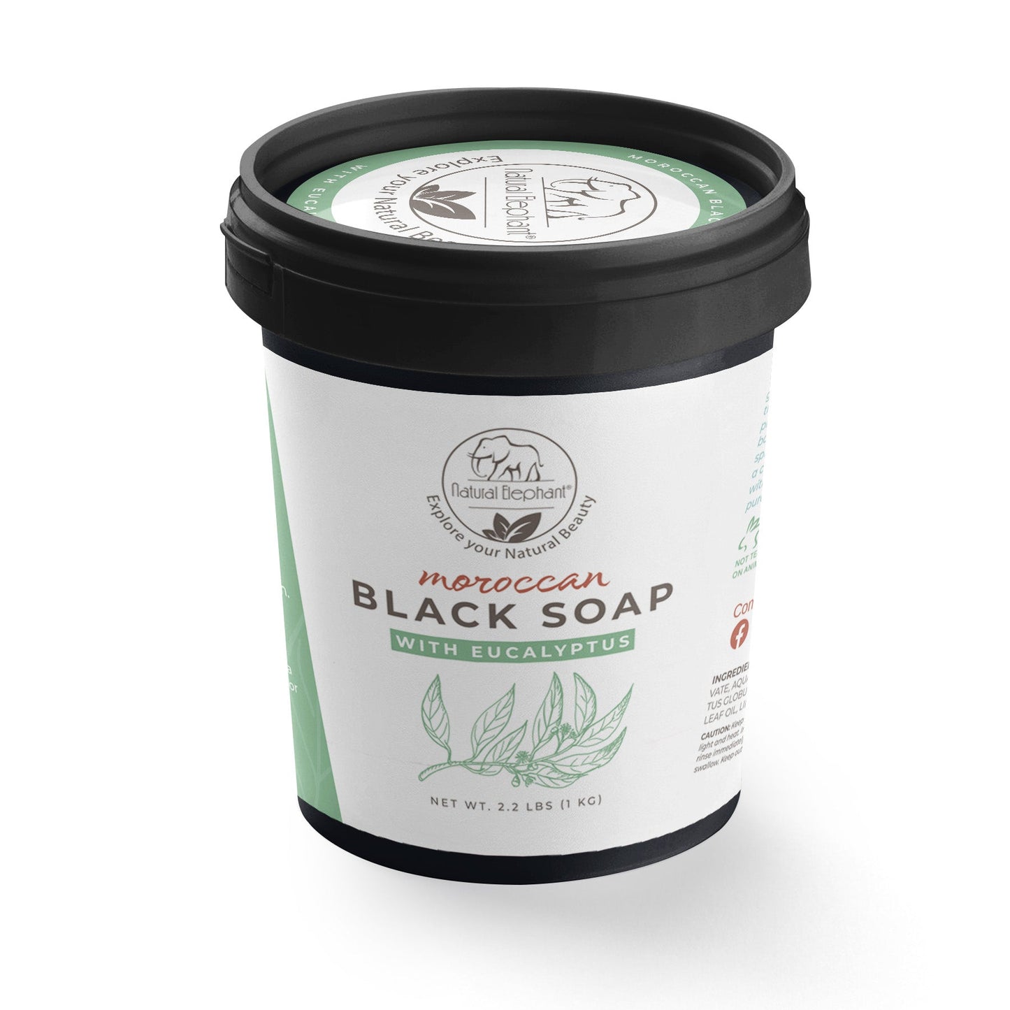 Natural Elephant Moroccan Black Soap | Bulk Size 1 kg (2.2 lbs)