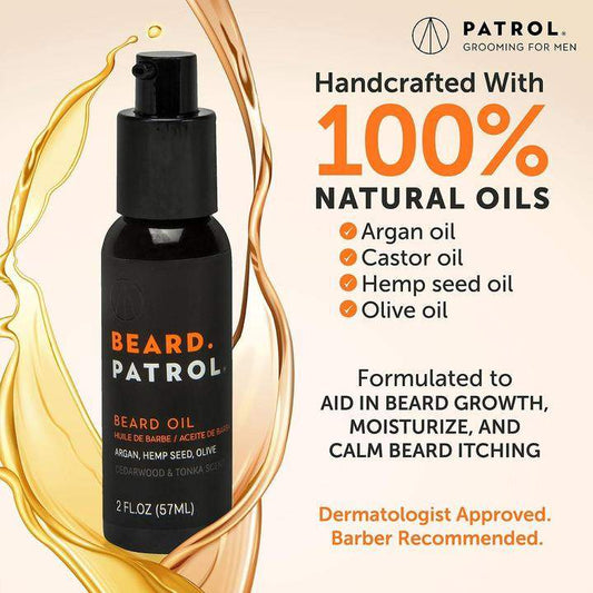 Patrol Grooming Beard Patrol Oil 2 oz-Patrol Grooming-Brand_Patrol Grooming,Collection_Bath and Body,Collection_Skincare,Hair_Hair Oil,PATROL_Oils and Balms,Skincare_Men,Skincare_Moisturizers