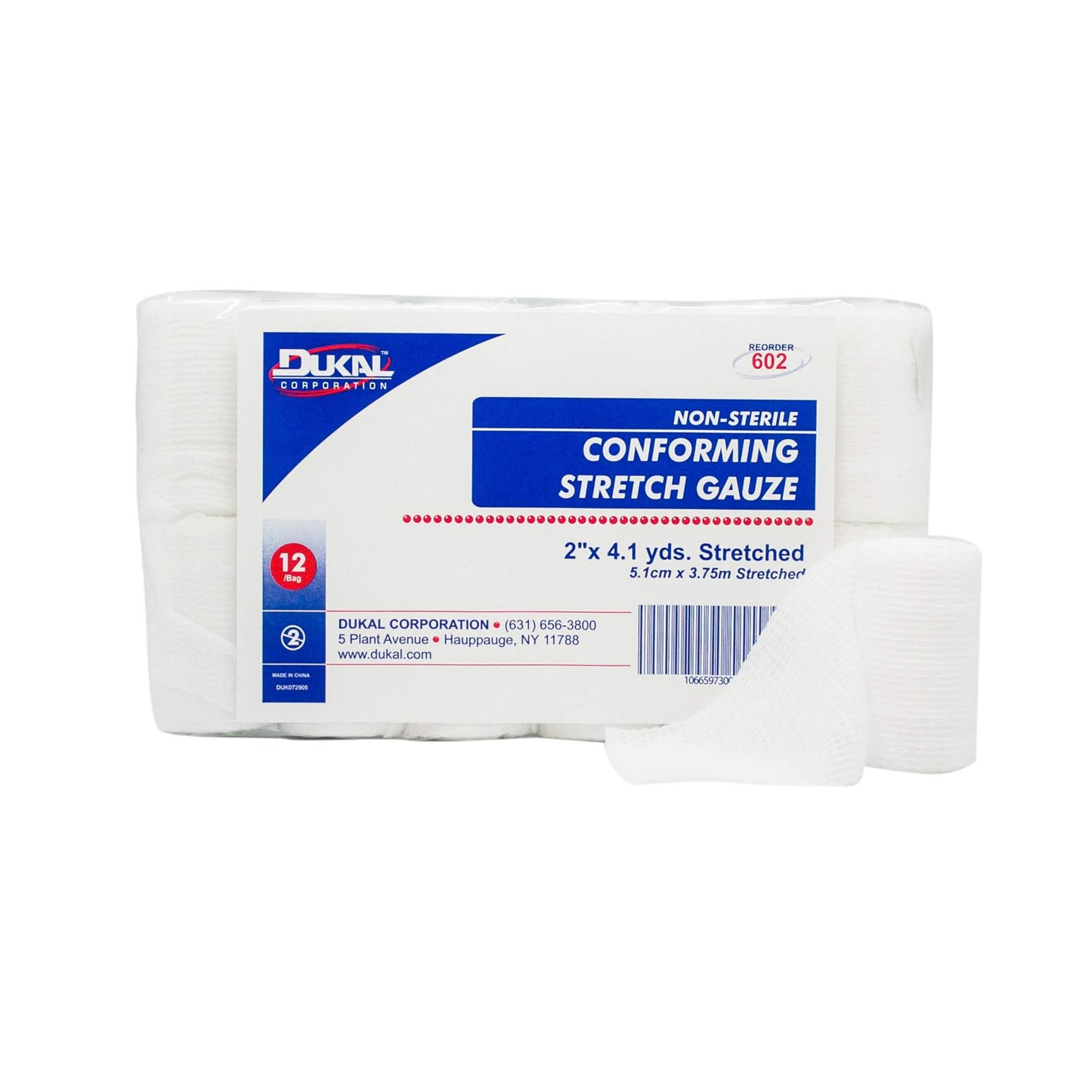 Dukal Conforming Stretch Gauze - Non-sterile, 2" x 4.1yds - Model 602 - Bag of 12-Dukal-Brand_Dukal/ Dawn Mist,Collection_Lifestyle,Dukal_Gauze,Dukal_Medical,Life_Medical
