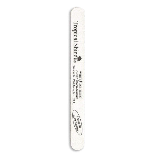 Tropical Shine Nail File White Lightning File 100/ 180 (Coarse/ Medium) 7 1/2 in