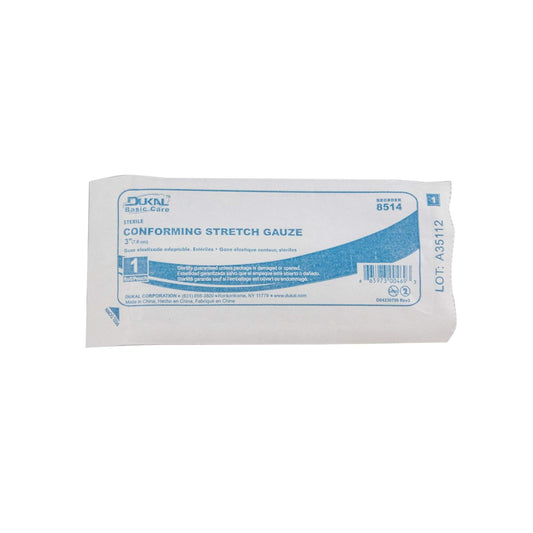 DUKAL 8514 - Basic Care Conforming Stretch Gauze Bandage, 3", Sterile (Pack of 12)-Dukal-Brand_Dukal/ Dawn Mist,Collection_Lifestyle,Dukal_ Bandage,Dukal_Gauze,Dukal_Medical,Life_Medical,Life_Personal Care