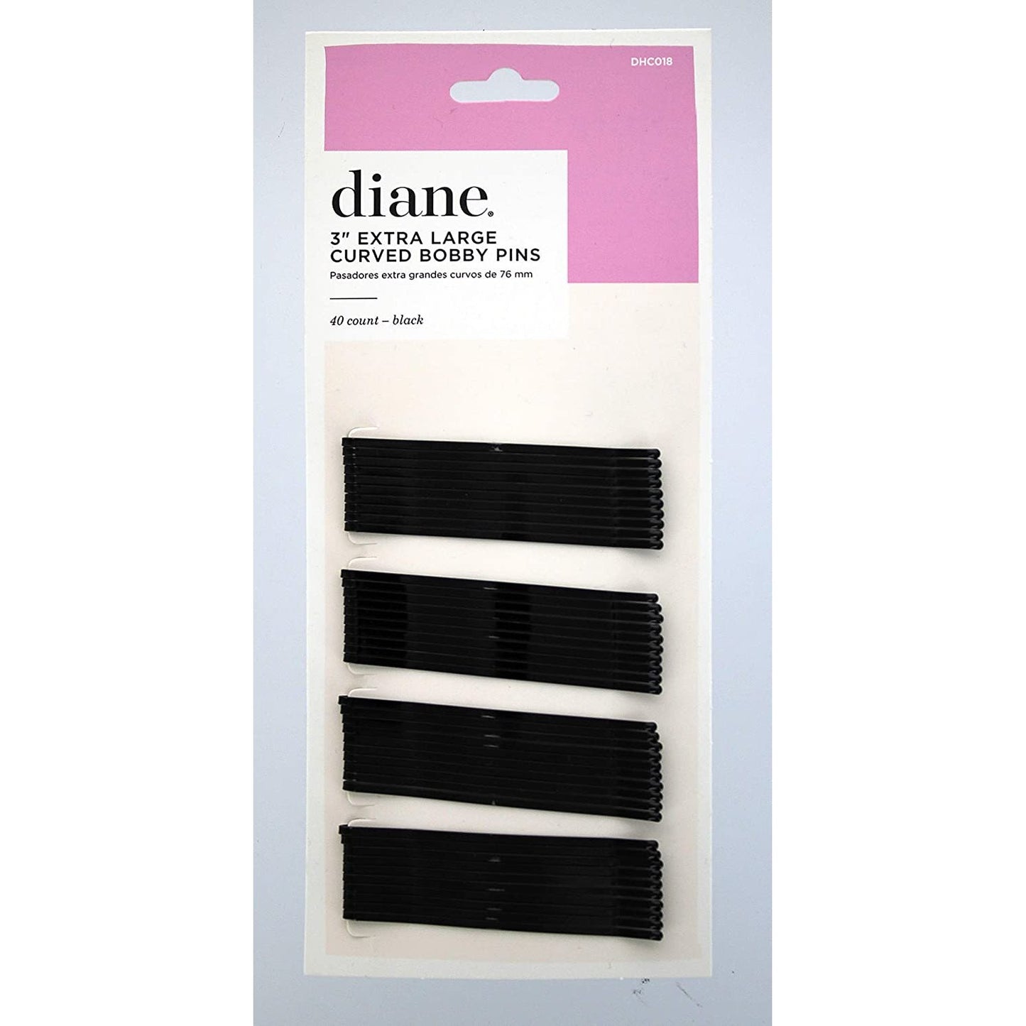 Diane 3in. Curved Jumbo Bobby Pins Black- 40 Count
