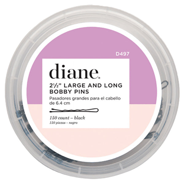 Diane D497 Large & Long Bobby Pins 2.5", 150 Pack (Black)