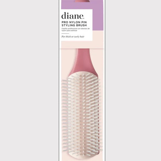 Diane Pro Nylon 9 Row Styling Brush for Thick or Curly Hair