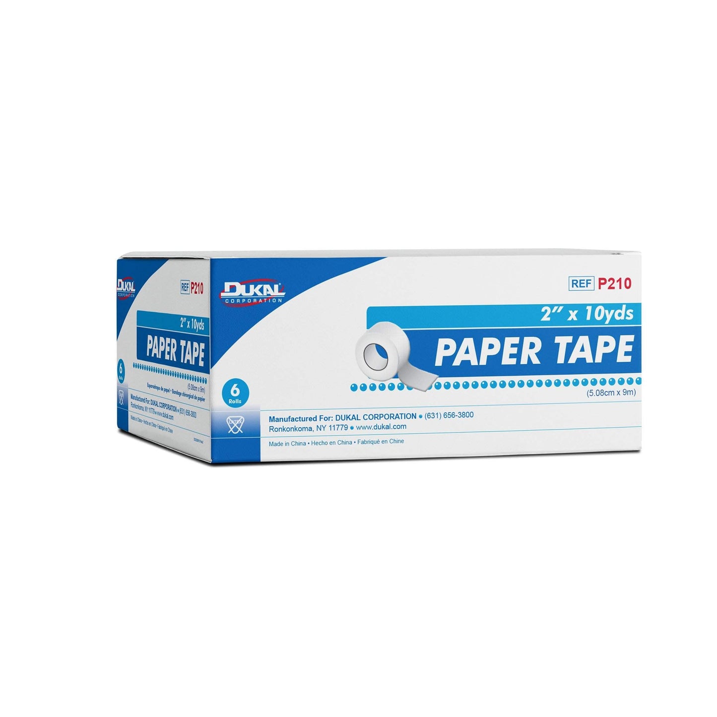 Dukal Paper Tape, Non-Sterile, 2" W x 10 yd. L (Pack of 6)-Dukal-Brand_Dukal/ Dawn Mist,Collection_Lifestyle,Dukal_Medical,Dukal_Spa,Dukal_Tapes,Life_Medical,Life_Personal Care