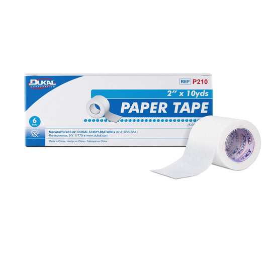 Dukal Paper Tape, Non-Sterile, 2" W x 10 yd. L (Pack of 6)-Dukal-Brand_Dukal/ Dawn Mist,Collection_Lifestyle,Dukal_Medical,Dukal_Spa,Dukal_Tapes,Life_Medical,Life_Personal Care