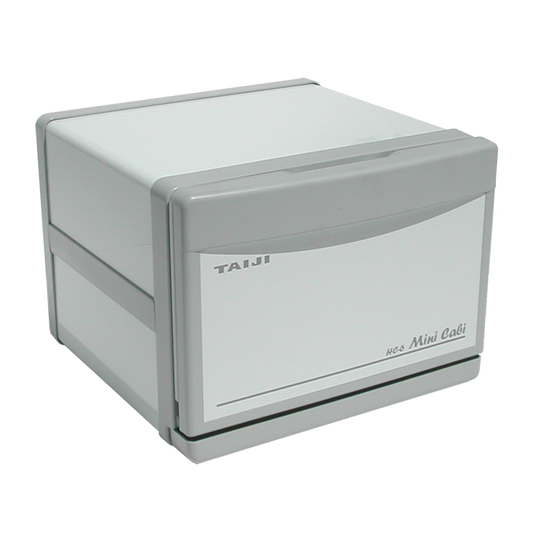 The White Towel Services Taiji HC-6 Hot Cabi Towel Warmer in white features a front door and compact, modern design, efficiently warming or sterilizing towels without water.