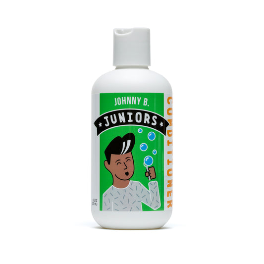 Johnny B. Juniors Kids Hair Conditioner in a fun bottle for easy hair care for children