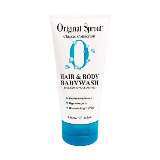 Original Sprout baby wash 4 oz tube designed for gentle cleansing of hair and body for babies