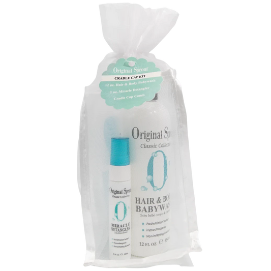 Original Sprout Cradle Cap Treatment Kit with Hair and Body Baby Wash and Miracle Detangler for infants