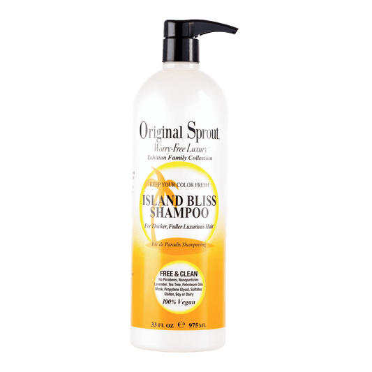 Original Sprout Island Bliss Shampoo in a 33 fl oz bottle for thicker, fuller luxurious hair